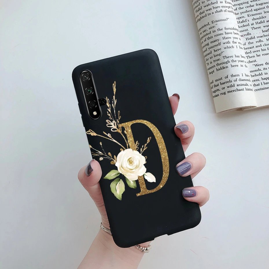 Nova 5T Case For Huawei Phone Cute Letters Silicone Soft Shockproof Back Cover for 5 T Nova5T Cases | Мобильные телефоны и