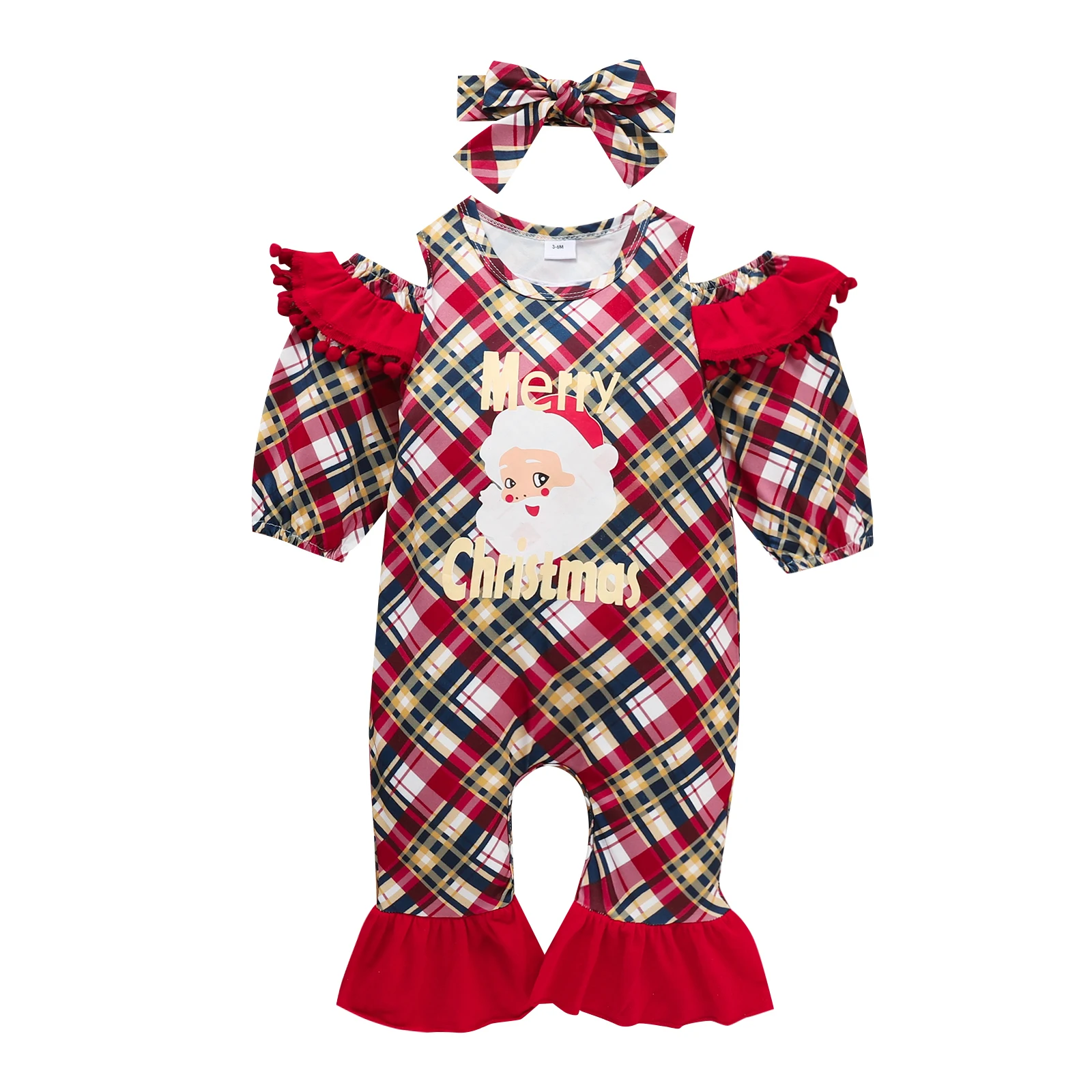 Baby Girl’s Long Sleeve Jumpsuit Cute Christmas Print Off-shoulder Romper Long Pants and Headband Baby Set 3-18 Months
Baby Girl’s Long Sleeve Jumpsuit Cute Christmas Print Off-shoulder Romper Long Pants and Headband Baby Set 3-18 Months