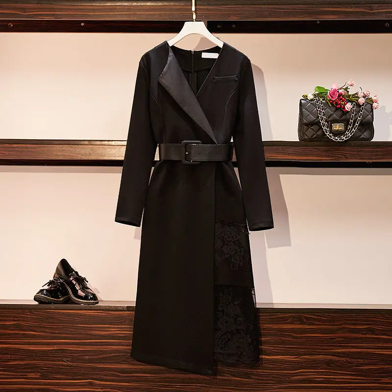 2021 Spring Autumn Women's New Large Size Loose Dress Female Stitching Lace Dresses Ladies Long Sleeve Straight Vestidos U754
2021 Spring Autumn Women's New Large Size Loose Dress Female Stitching Lace Dresses Ladies Long Sleeve Straight Vestidos U754