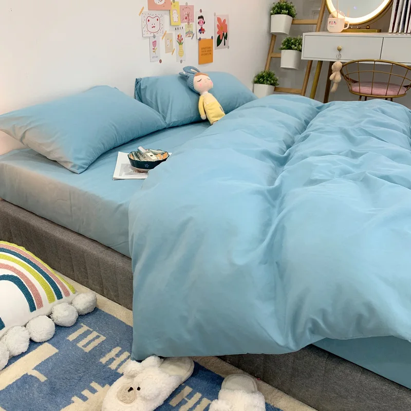 Nordic Simple Bedding Set Solid Color Duvet Cover Sheet Pillowcase 4-piece Personalized Smoke Blue Gray Household King Bedding
Nordic Simple Bedding Set Solid Color Duvet Cover Sheet Pillowcase 4-piece Personalized Smoke Blue Gray Household King Bedding