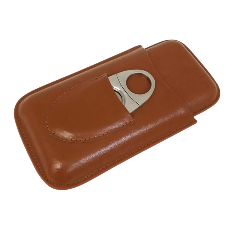 Three-Finger Humidors Portable Cigar Box Brown Cigar Leather Case With Cigar Cutter - Brown
Three-Finger Humidors Portable Cigar Box Brown Cigar Leather Case With Cigar Cutter - Brown