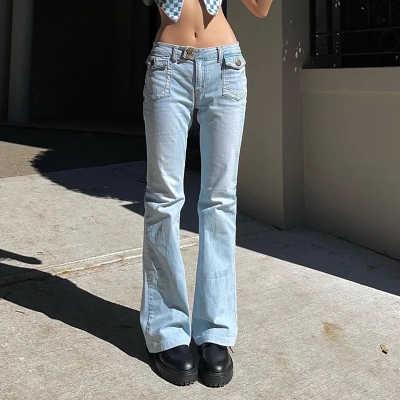 Casual Flare Jeans Women Straight Slim Low Rise Denim Pants Y2k Bootcut Vintage Korean Fashion Trousers 90s Aesthetic Streetwear
Casual Flare Jeans Women Straight Slim Low Rise Denim Pants Y2k Bootcut Vintage Korean Fashion Trousers 90s Aesthetic Streetwear