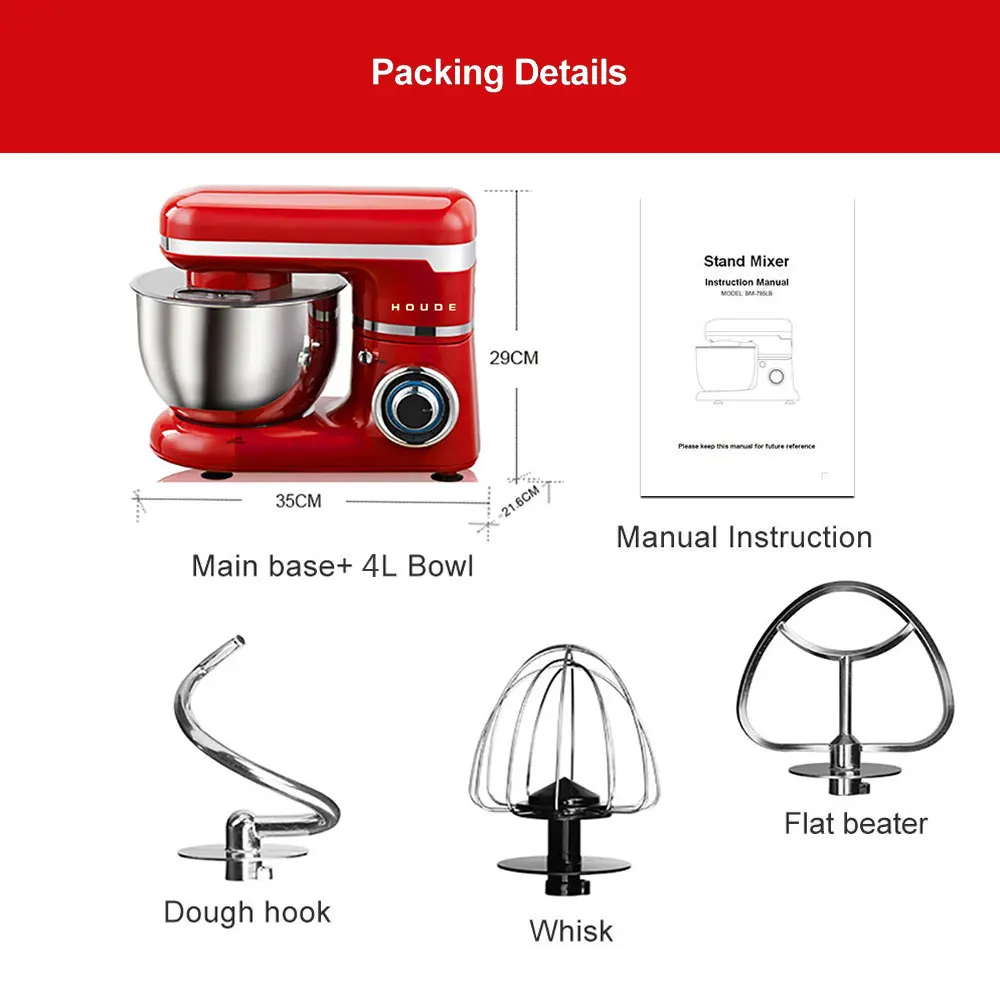 Multifuction Stand Mixer 1200W High Power Blender Dough Hook Whisk Flat Beater 3 In 1 Mixer Bread Mixer Maker
Multifuction Stand Mixer 1200W High Power Blender Dough Hook Whisk Flat Beater 3 In 1 Mixer Bread Mixer Maker
