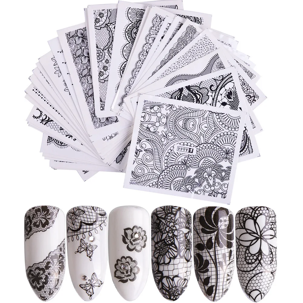 Black andWhite Flowers Lace 3d Nail Stickers Decals Self Adhesive DIY Charm Design Manicure Nail Art Decorations Chinese style
Black andWhite Flowers Lace 3d Nail Stickers Decals Self Adhesive DIY Charm Design Manicure Nail Art Decorations Chinese style