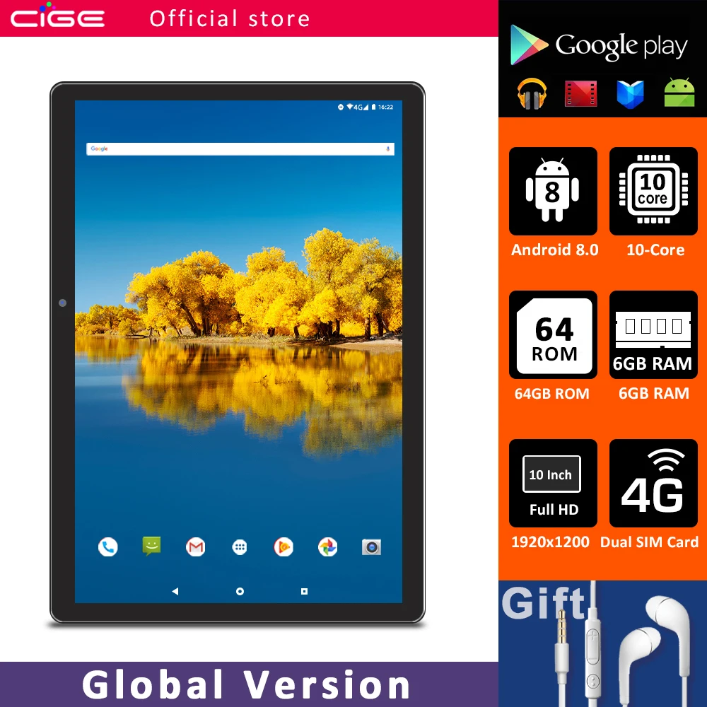 Free Shipping 10 Inch Tablet PC Android 8.0 10 Core 6GB RAM 64GB ROM 13.0MP 1920*1200 IPS 4G LTE 10.1 Kids tablets
Free Shipping 10 Inch Tablet PC Android 8.0 10 Core 6GB RAM 64GB ROM 13.0MP 1920*1200 IPS 4G LTE 10.1 Kids tablets