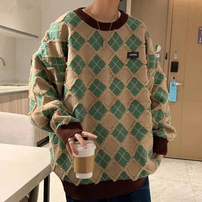 Men Hip Hop Sweaters Streetwear Retro Knitted Pullover Tops New Geometry Casual Knit Warm Pullover Harajuku Sweater Men
Men Hip Hop Sweaters Streetwear Retro Knitted Pullover Tops New Geometry Casual Knit Warm Pullover Harajuku Sweater Men