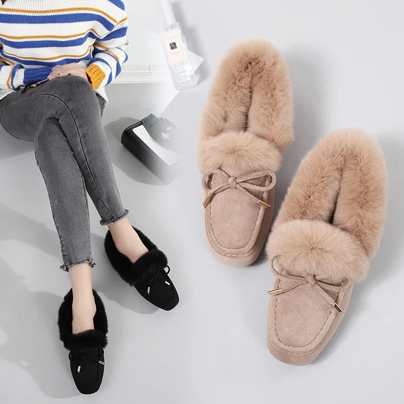 Hairy Shoes Women Flat Suede Bow Korean Square Head Lazy Plus Size Rabbit Fur Shoes Women
Hairy Shoes Women Flat Suede Bow Korean Square Head Lazy Plus Size Rabbit Fur Shoes Women
