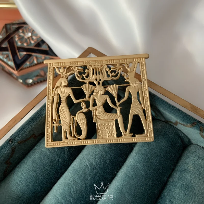 Ретро матовое золото матовый металл резьба полые женские ювелирные изделия