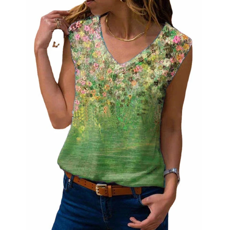 WEPBEL Vest Women's Casual V-neck Loose T-shirt Summer Fashion Printed Pullover Sleeveless Vest Tops
WEPBEL Vest Women's Casual V-neck Loose T-shirt Summer Fashion Printed Pullover Sleeveless Vest Tops