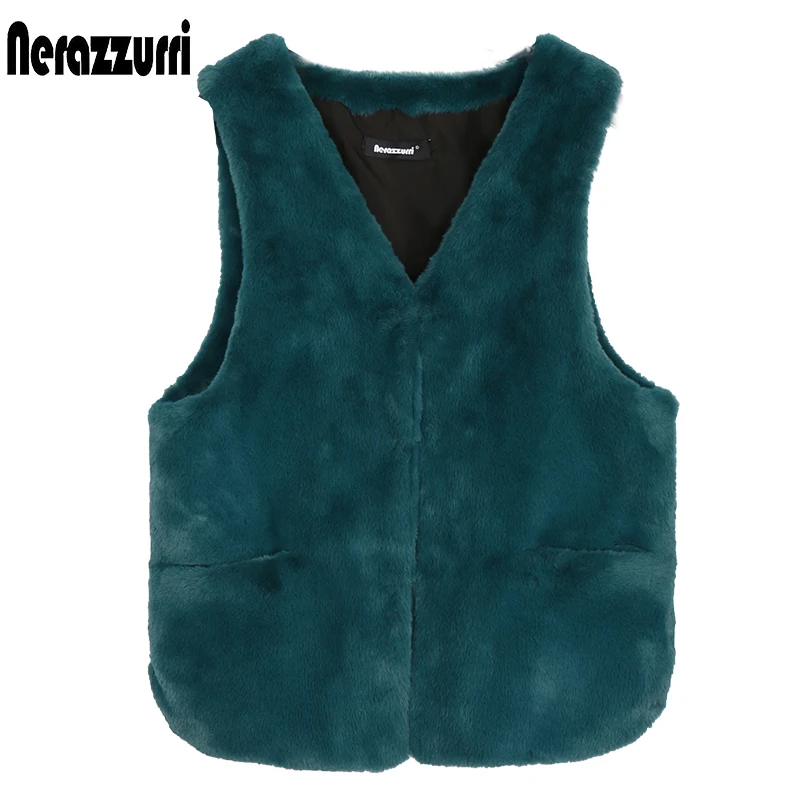 Nerazzurri Spring Autumn Short Soft Light Faux Fur Vest Women V Neck Black Sleeveless Fluffy Jacket Rabbit Fur Crop Top 2022
Nerazzurri Spring Autumn Short Soft Light Faux Fur Vest Women V Neck Black Sleeveless Fluffy Jacket Rabbit Fur Crop Top 2022