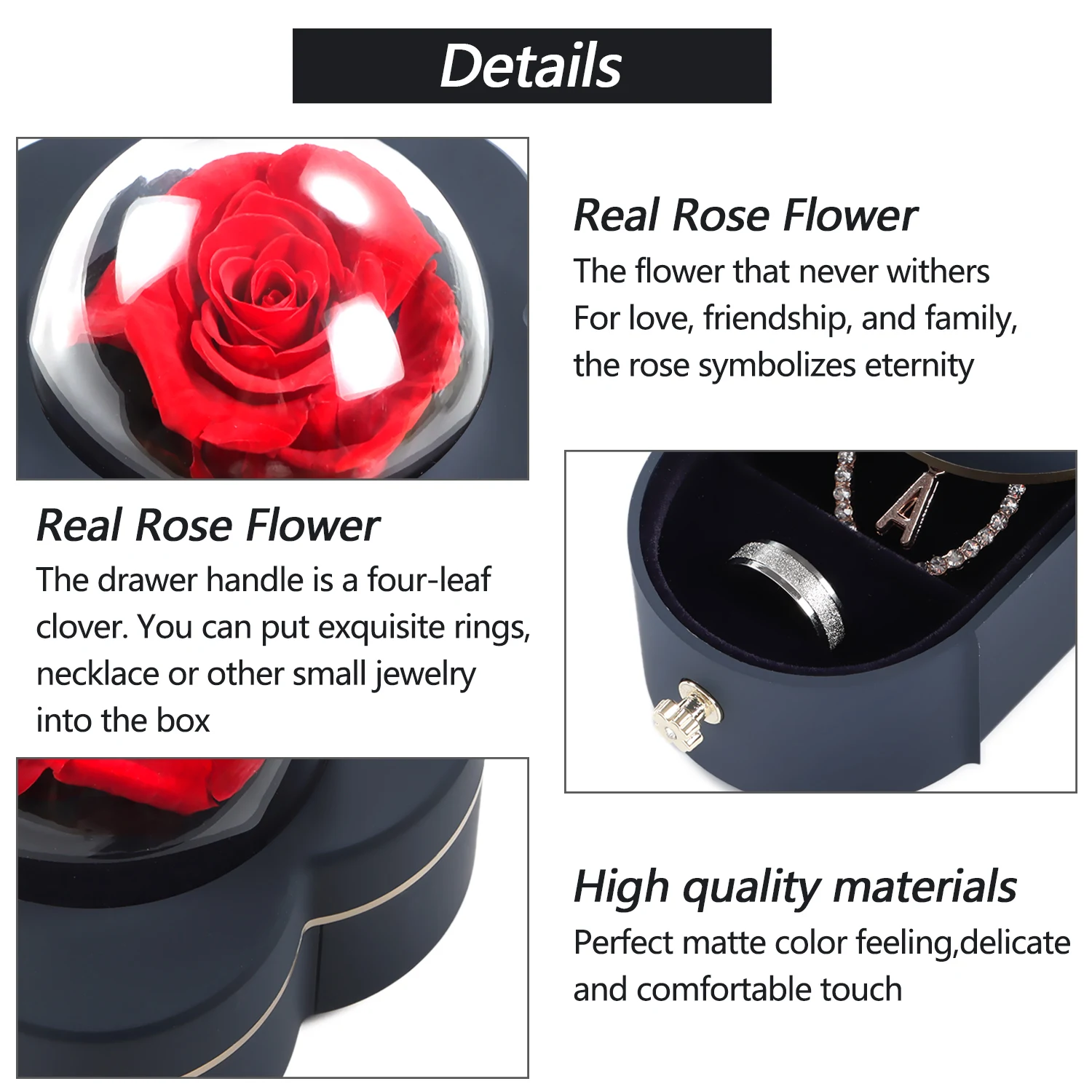 1Pc Handmade Preserved Real Rose Flower Box Jewelry Organizer Box Valentine's Day Anniversary Wedding Organizer Box Package Case
1Pc Handmade Preserved Real Rose Flower Box Jewelry Organizer Box Valentine's Day Anniversary Wedding Organizer Box Package Case