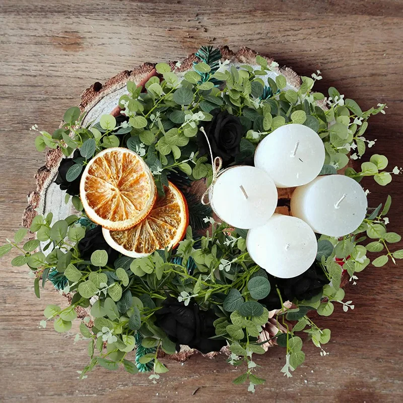 6.23 Feet Artificial Eucalyptus Garland with Black Roses Faux Greenery Eucalyptus Leaves Rose Vine for DIY Wreath Decor
6.23 Feet Artificial Eucalyptus Garland with Black Roses Faux Greenery Eucalyptus Leaves Rose Vine for DIY Wreath Decor