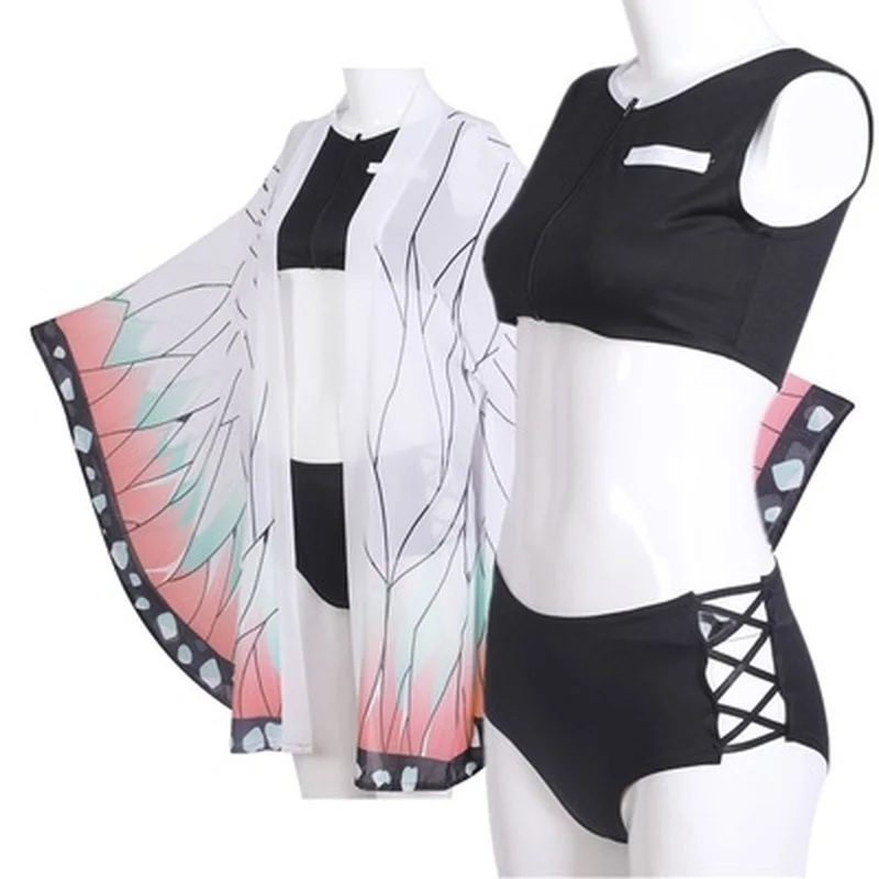 Demon Slayer Cosplay Kimetsu no Yaiba Kamado Tanjirou Cosplay Two Piece V Neck Bathing Suit Swimsuit with Sheer Kimono Cardigan
Demon Slayer Cosplay Kimetsu no Yaiba Kamado Tanjirou Cosplay Two Piece V Neck Bathing Suit Swimsuit with Sheer Kimono Cardigan