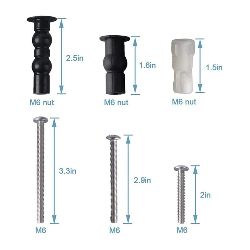 1 Set Toilet Seat Hinges Screws Fixings Expanding Rubber Nut & 1 Set Toilet Seat Screws, Toilet Seat Bolts and Nuts 
1 Set Toilet Seat Hinges Screws Fixings Expanding Rubber Nut & 1 Set Toilet Seat Screws, Toilet Seat Bolts and Nuts