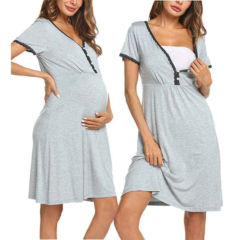 Maternity Pajamas Nightgown Breastfeeding Dress Lace Short Sleeve Nursing Dress Pajamas Pregnant Women Dress Nightwear Sleepwear
Maternity Pajamas Nightgown Breastfeeding Dress Lace Short Sleeve Nursing Dress Pajamas Pregnant Women Dress Nightwear Sleepwear