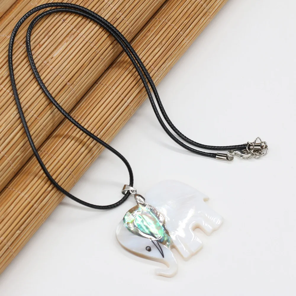 Natural Shell Necklace With Elephant-Shaped Pendant Leather Cord 2MM Charms For Elegant Women Love Romantic Gift
Natural Shell Necklace With Elephant-Shaped Pendant Leather Cord 2MM Charms For Elegant Women Love Romantic Gift