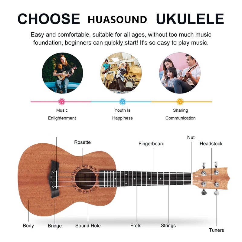 21 Inch Soprano Ukulele Guitar 4 Strings Hawaiian Guitar Musical Instruments Set Kits Tuner Transpose Clip Strings Brocade Strap
21 Inch Soprano Ukulele Guitar 4 Strings Hawaiian Guitar Musical Instruments Set Kits Tuner Transpose Clip Strings Brocade Strap