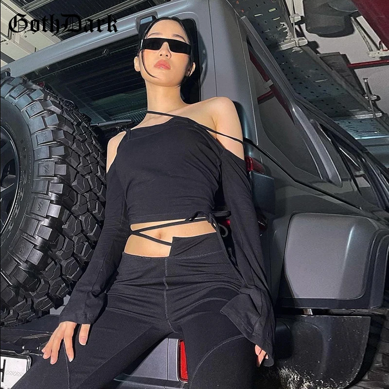 Женские повседневные осенние брюки Goth Dark Y2k, черные короткие футболки на шнуровке в готическом стиле с заниженной талией
Женские повседневные осенние брюки Goth Dark Y2k, черные короткие футболки на шнуровке в готическом стиле с заниженной талией