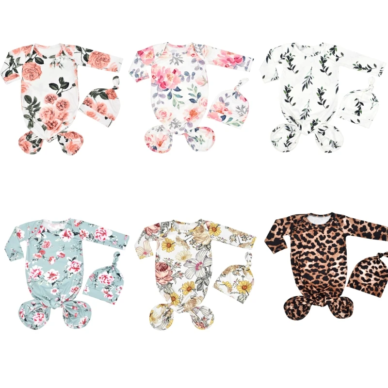 Newborn Baby print Knotted Gown + Hat set Infant wrap Swaddle Blanket sleeping bag night-robe nightgown sleepwear nightdress
Newborn Baby print Knotted Gown + Hat set Infant wrap Swaddle Blanket sleeping bag night-robe nightgown sleepwear nightdress