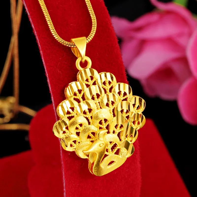 Open screen peacock flower pendant female clavicle pendant 24K gold plated jewelry imitation gold jewelry
Open screen peacock flower pendant female clavicle pendant 24K gold plated jewelry imitation gold jewelry