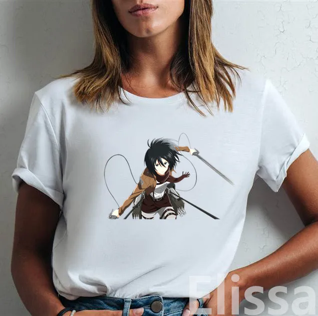 Japanese Anime Shingeki No Kyojin Attack On Titan T Shirts Women's T-shirt Short Sleeve Female Tops Harajuku Aesthetic clothing
Japanese Anime Shingeki No Kyojin Attack On Titan T Shirts Women's T-shirt Short Sleeve Female Tops Harajuku Aesthetic clothing