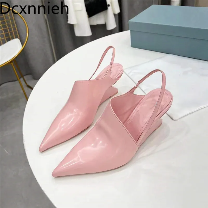 New Spring Pointed Toe Wedges Heels Women Genuine Leather Back Strap Gladiator Sandals Fashion Sexy Party Sandals Woman 2022
New Spring Pointed Toe Wedges Heels Women Genuine Leather Back Strap Gladiator Sandals Fashion Sexy Party Sandals Woman 2022