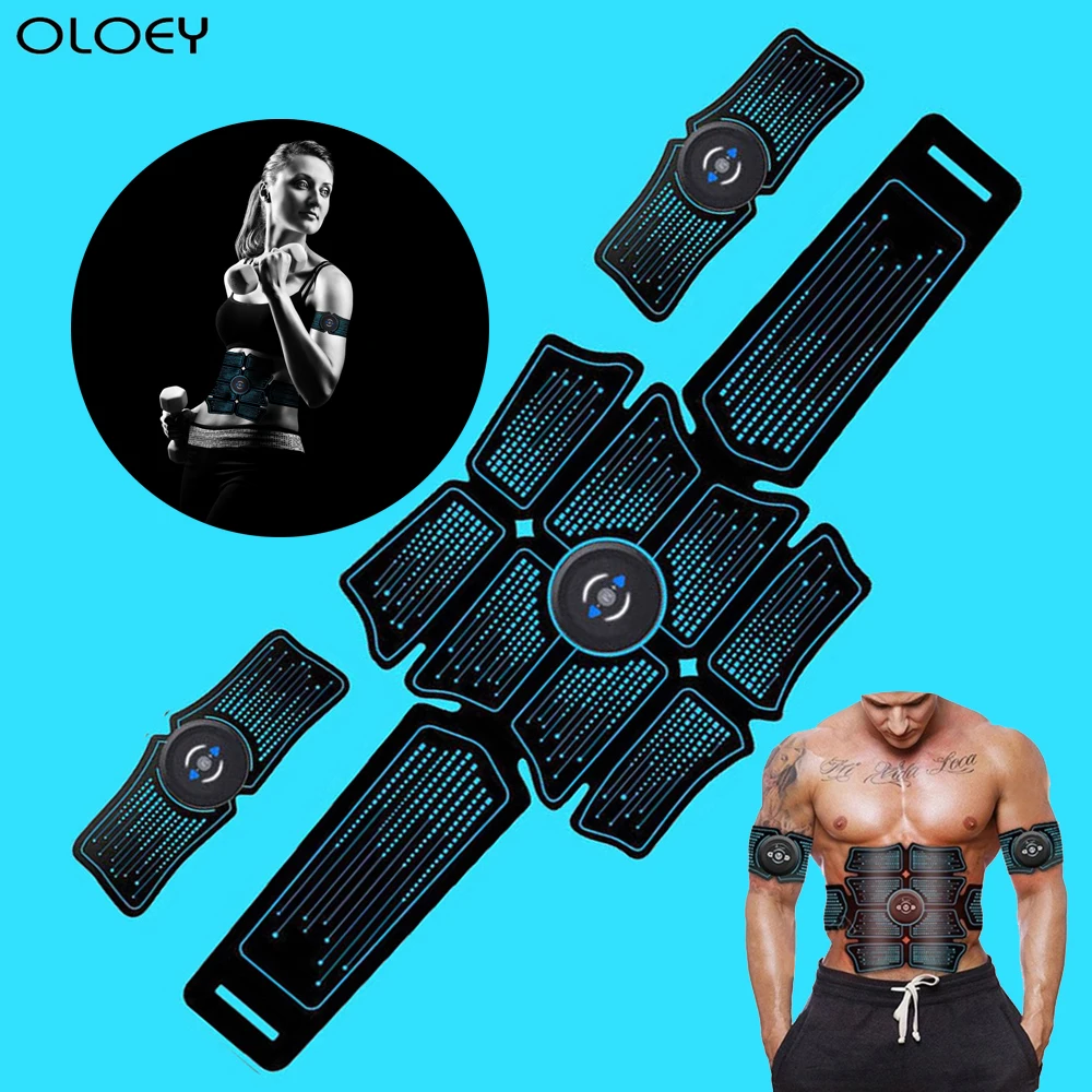 

EMS Home Gym Wireless Abdominal Muscle Stimulator Smart Fitness Training Electric Massager Body Slimming Belt USB Rechargable