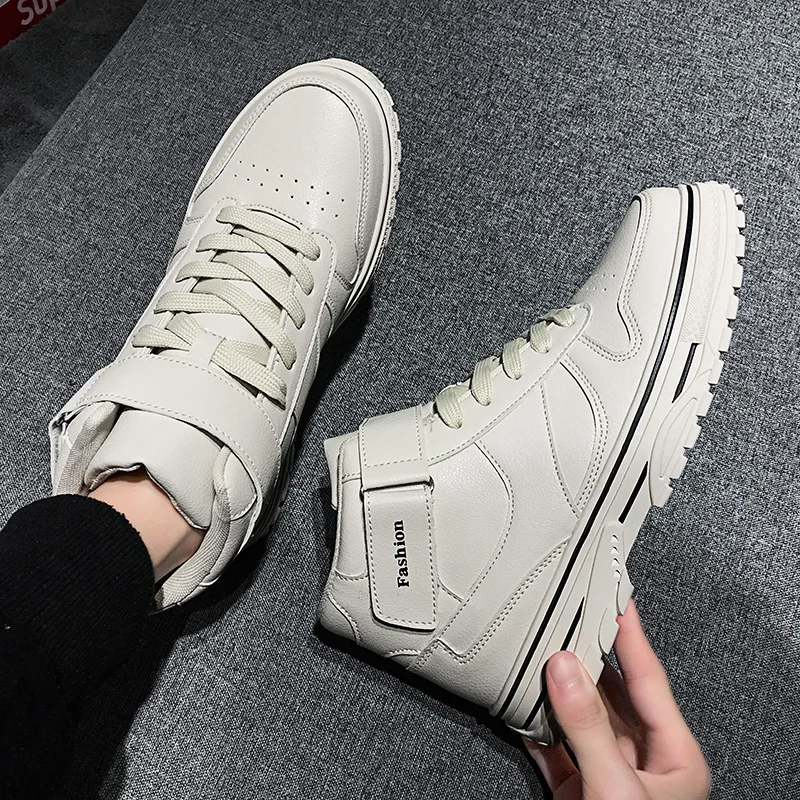 Winter New 2019 Men's Leather High Cut Casual Shoes White Beige Fashion Ankle Boots Man
Winter New 2019 Men's Leather High Cut Casual Shoes White Beige Fashion Ankle Boots Man