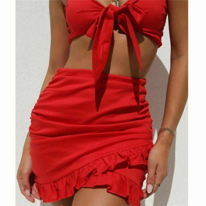 2019 Two Pieces Set Summer Skirt Women Ladies Bodycon Sleeveless V Neck Crop Tops Ruffles Mini Skirts 2PCS Sets Beach Dress 
2019 Two Pieces Set Summer Skirt Women Ladies Bodycon Sleeveless V Neck Crop Tops Ruffles Mini Skirts 2PCS Sets Beach Dress