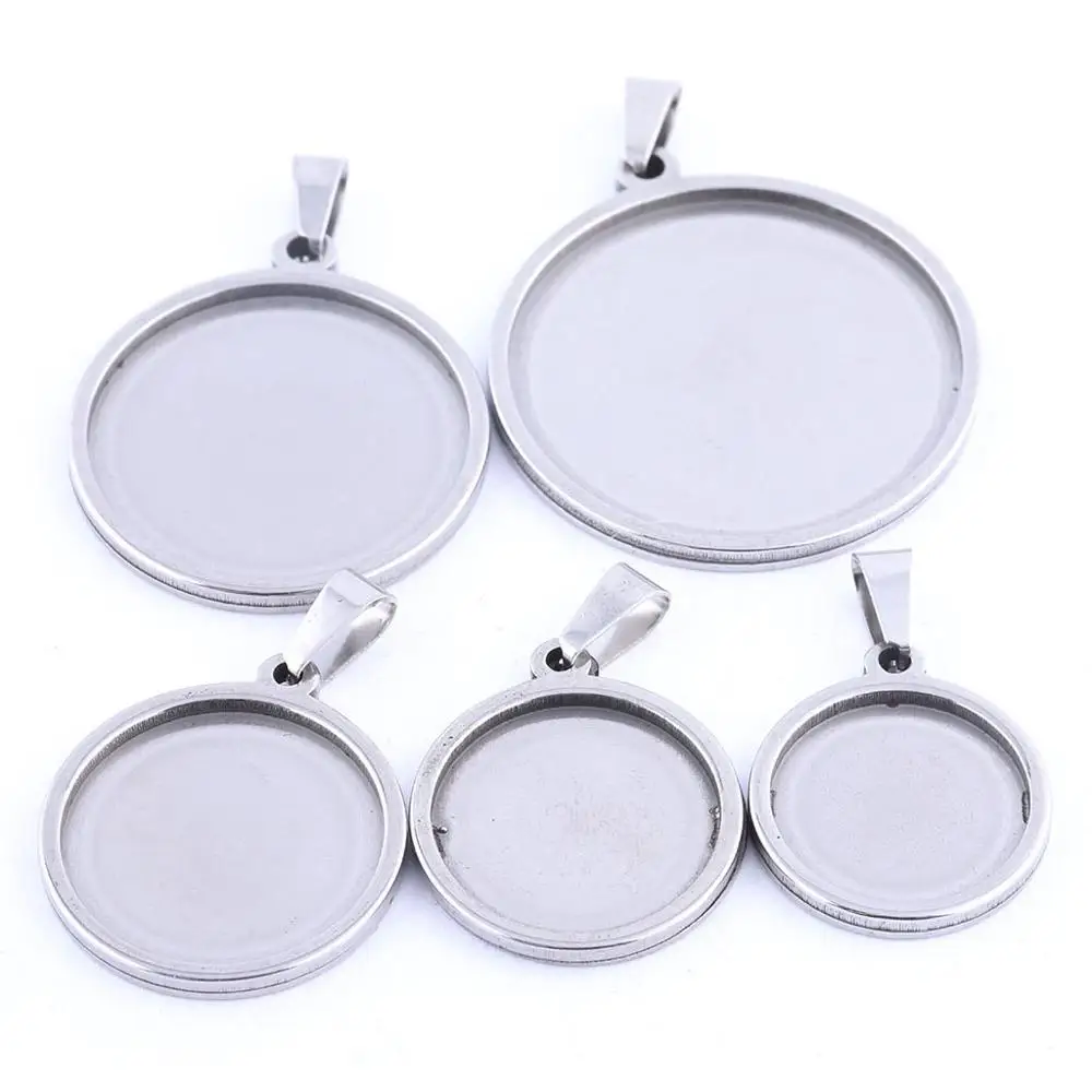 5pcs Stainless Steel Blank Cabochon Base Settings 18mm 20mm 25mm 30mm 35mm Pendant Trays Diy Necklace Bezels For Jewelry Making
5pcs Stainless Steel Blank Cabochon Base Settings 18mm 20mm 25mm 30mm 35mm Pendant Trays Diy Necklace Bezels For Jewelry Making