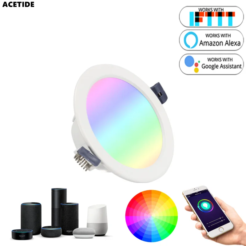 Светодиодный потолочный светильник ACETIDE с Wi-Fi, умный потолочный светильник, APP RGB, теплый, холодный, меняющий цвет с 5 Вт, 7 Вт, 9 Вт, Google Home
Светодиодный потолочный светильник ACETIDE с Wi-Fi, умный потолочный светильник, APP RGB, теплый, холодный, меняющий цвет с 5 Вт, 7 Вт, 9 Вт, Google Home