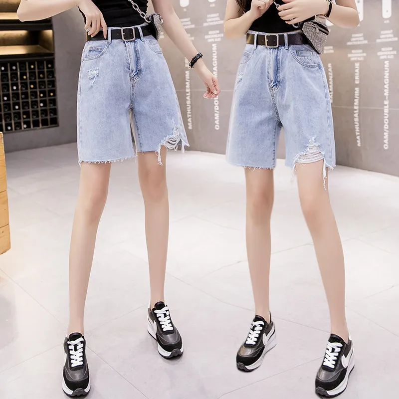 Limiguyue Washed Denim Shorts Summer Women Short Jeans Loose Ladies Fashion Casual High Waist Holes Pocket Five Point Jean K102
Limiguyue Washed Denim Shorts Summer Women Short Jeans Loose Ladies Fashion Casual High Waist Holes Pocket Five Point Jean K102