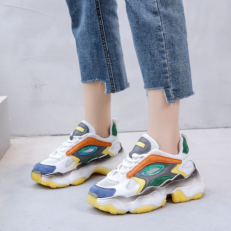 2021 Platform Sneakers Women Thick Bottom Sport Shoes Casual Breathable Mesh Ladies Vulcanized Shoes Women Sneakers Basket Femme
2021 Platform Sneakers Women Thick Bottom Sport Shoes Casual Breathable Mesh Ladies Vulcanized Shoes Women Sneakers Basket Femme