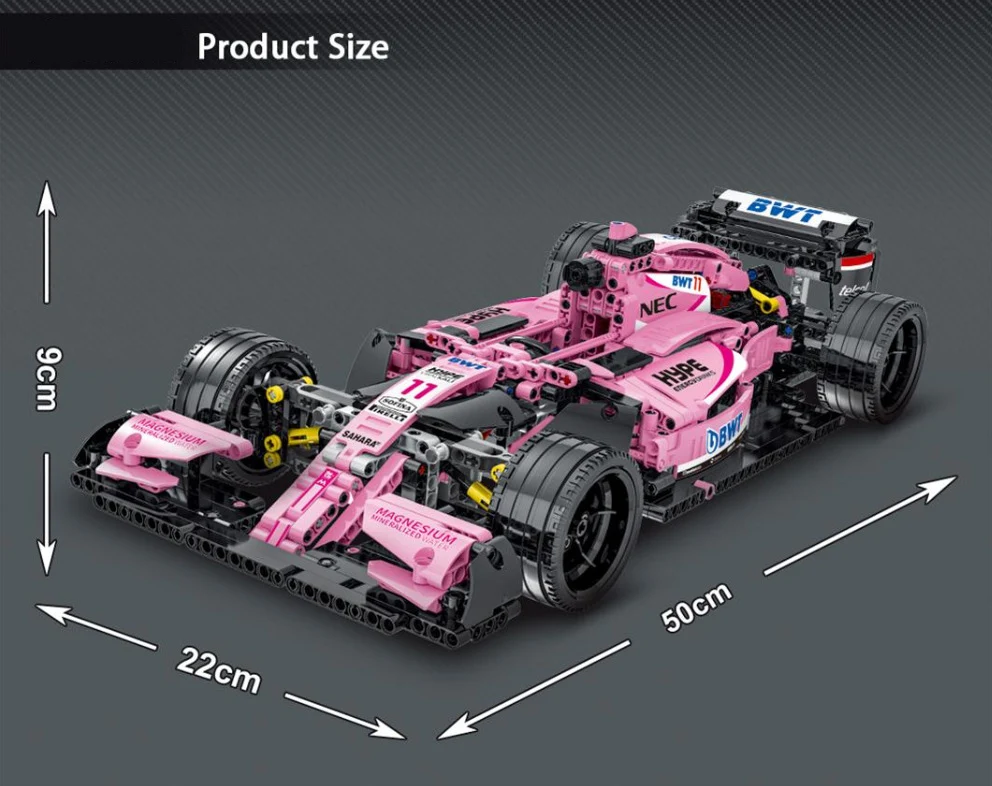 MOC 023009 F1 VJM10 Sports Car Simulation 1:14 Model F1 Color Pink Building Blocks Car 1116pcs Bricks Toys Fpr Children Boy Gift
MOC 023009 F1 VJM10 Sports Car Simulation 1:14 Model F1 Color Pink Building Blocks Car 1116pcs Bricks Toys Fpr Children Boy Gift