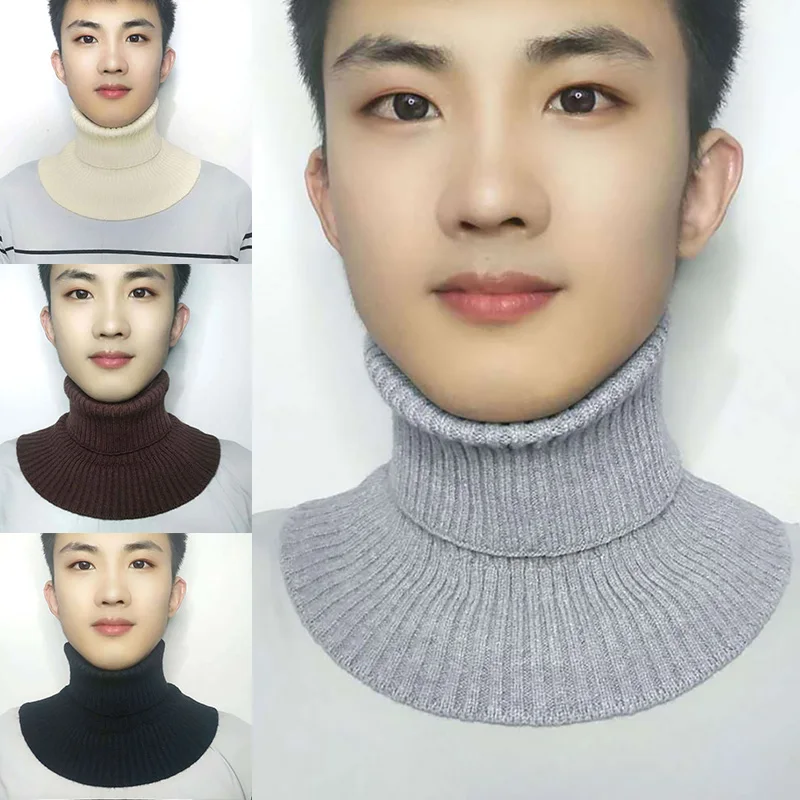 False Collar Scarf Fo Men Winter Warmth Neck Cover Bib Stretch Elastic Soft Polyester Scarf Male Knitted Woolen Collar Ring 2021 
False Collar Scarf Fo Men Winter Warmth Neck Cover Bib Stretch Elastic Soft Polyester Scarf Male Knitted Woolen Collar Ring 2021