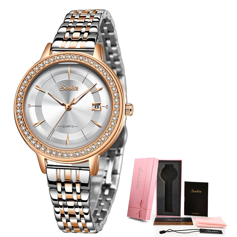 SUNKTA Women Watch 2020 Top Selling Luxury Brand Gold Women Fashion Ladies Big Diamond Bracelet Watch Gifts zegarek damski reloj
SUNKTA Women Watch 2020 Top Selling Luxury Brand Gold Women Fashion Ladies Big Diamond Bracelet Watch Gifts zegarek damski reloj