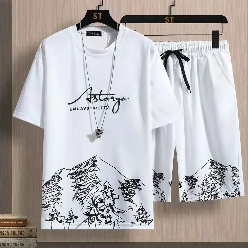 2021 Trend Summer Short-Sleeved T-Shirt Men's Casual Printed Jogger Tracksuit Male T Shirts+Shorts Set Fashion Men Clothing
2021 Trend Summer Short-Sleeved T-Shirt Men's Casual Printed Jogger Tracksuit Male T Shirts+Shorts Set Fashion Men Clothing