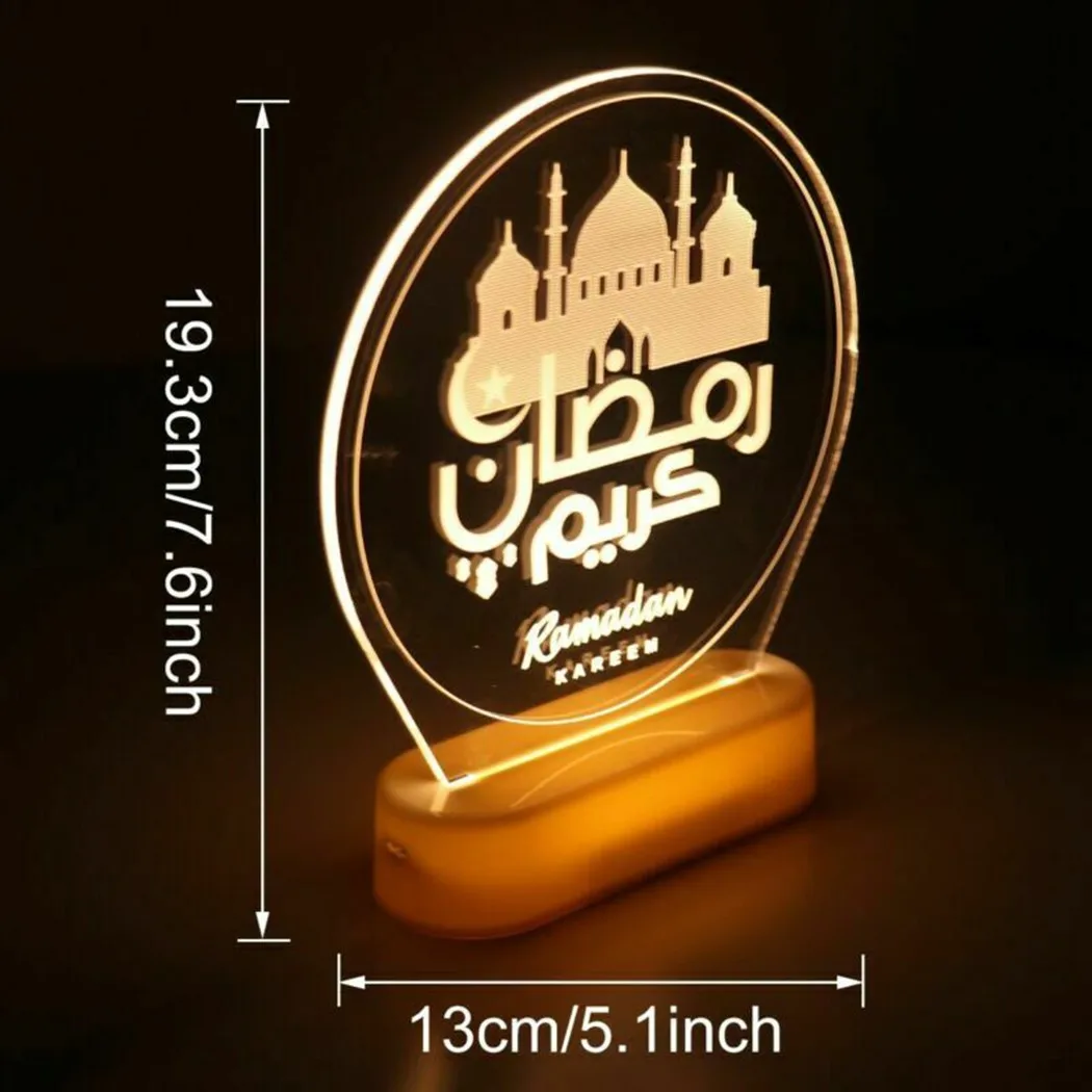 3D Acrylic Ramadan Lamp Night Light Bedroom Bedside Muslim Festival Table Lamp Holiday Nightlight Ramadan LED Lights Decoration
3D Acrylic Ramadan Lamp Night Light Bedroom Bedside Muslim Festival Table Lamp Holiday Nightlight Ramadan LED Lights Decoration