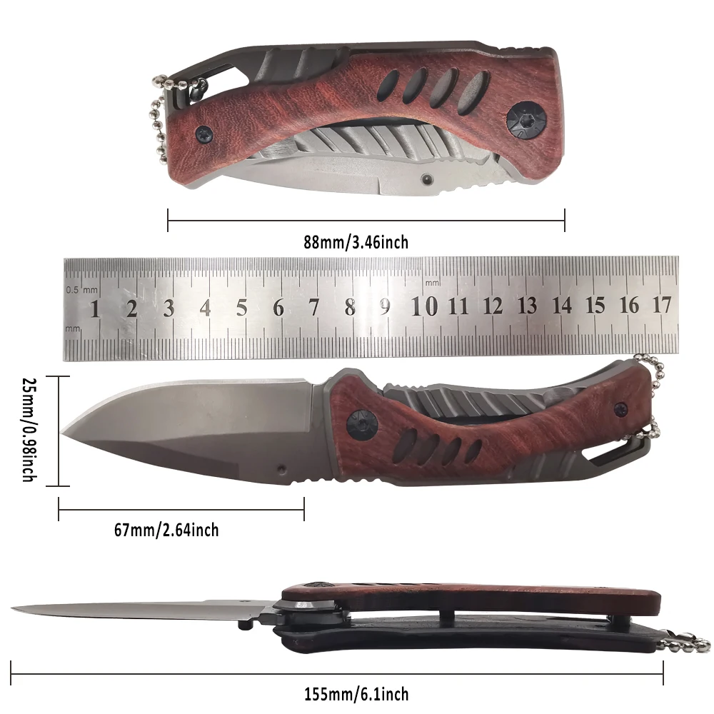 12 шт./лот 155 мм (6 1 ') 56HRC Fold карманный нож для повседневного использования брелок с