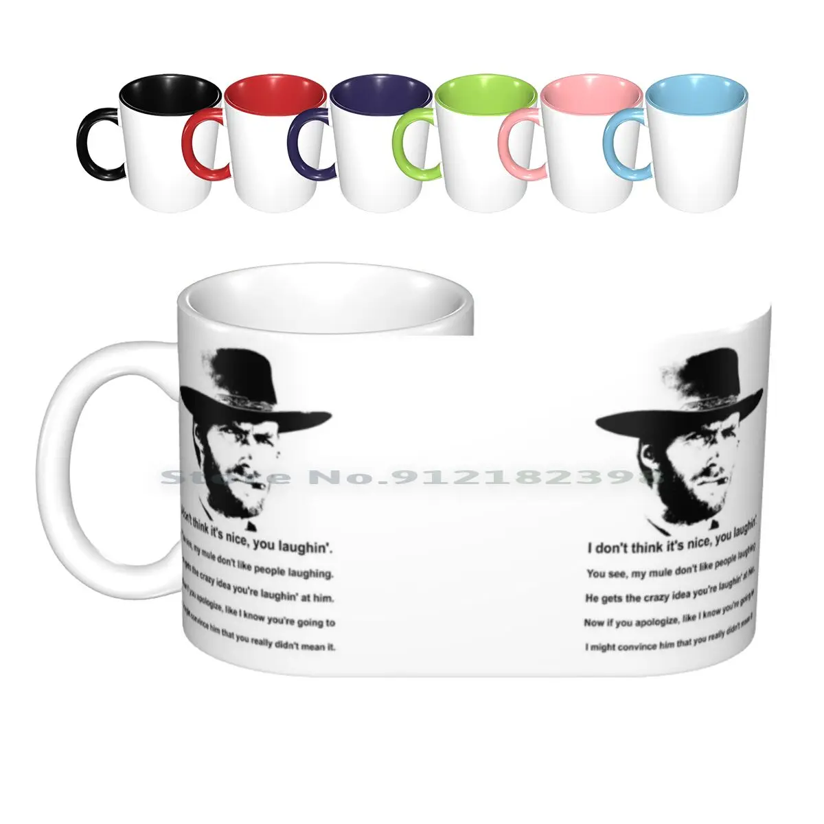 

Керамические кружки Clint Eastwood с цитатами, кофейные чашки, кружка для молока и чая, ковбойские спагетти, западные фильмы, голливудские экшн-гер...
