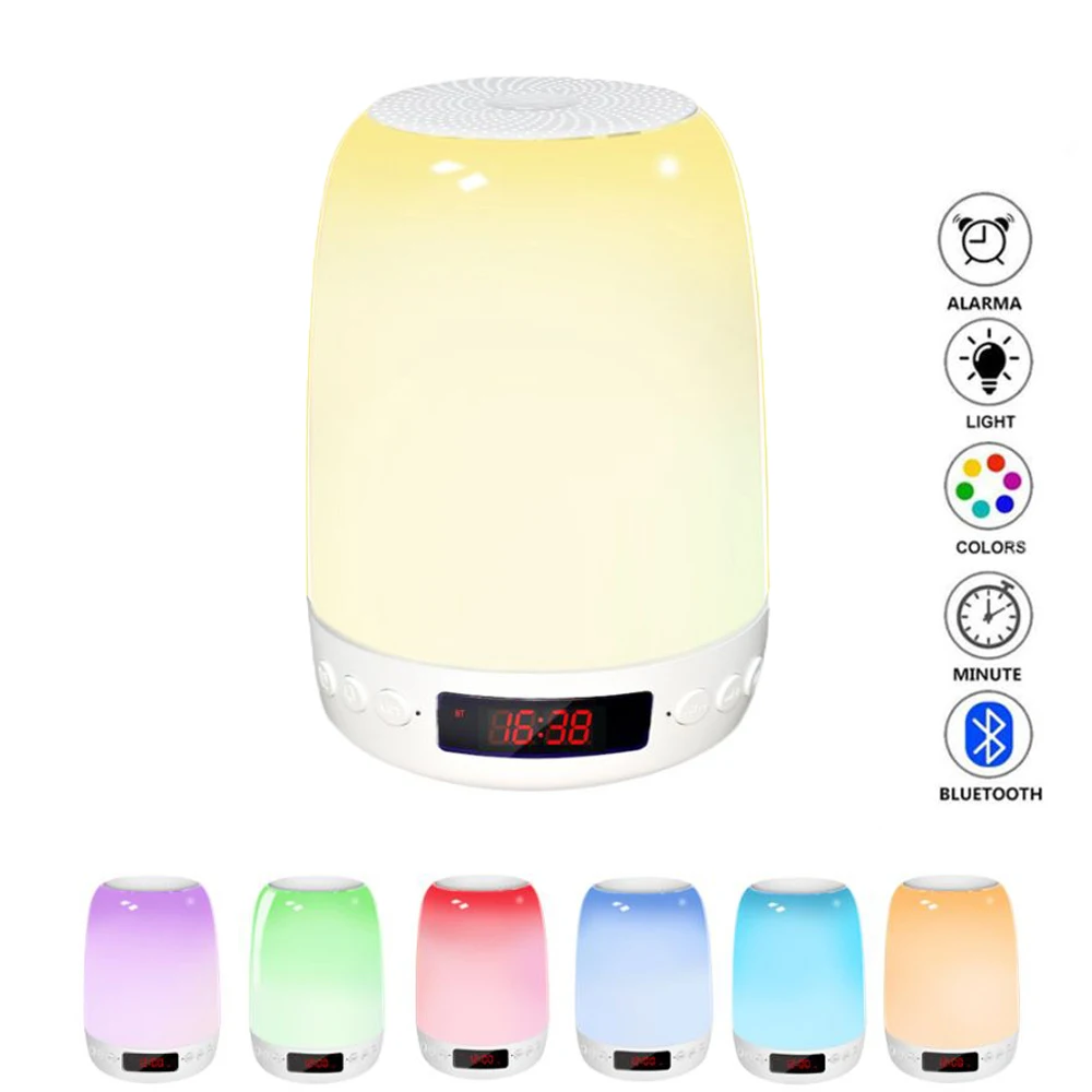 LED Night Light Speaker Bluetooth Wireless Touch Control Speakers Clock 3D Stereo Loudspeakers With FM Alarm Clock Speaker
LED Night Light Speaker Bluetooth Wireless Touch Control Speakers Clock 3D Stereo Loudspeakers With FM Alarm Clock Speaker