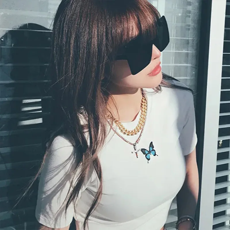 Butterfly print tight-fitting t-shirt ladies cotton mid-neck short high-waist cropped short-sleeved shirt summer Woman clothes
Butterfly print tight-fitting t-shirt ladies cotton mid-neck short high-waist cropped short-sleeved shirt summer Woman clothes