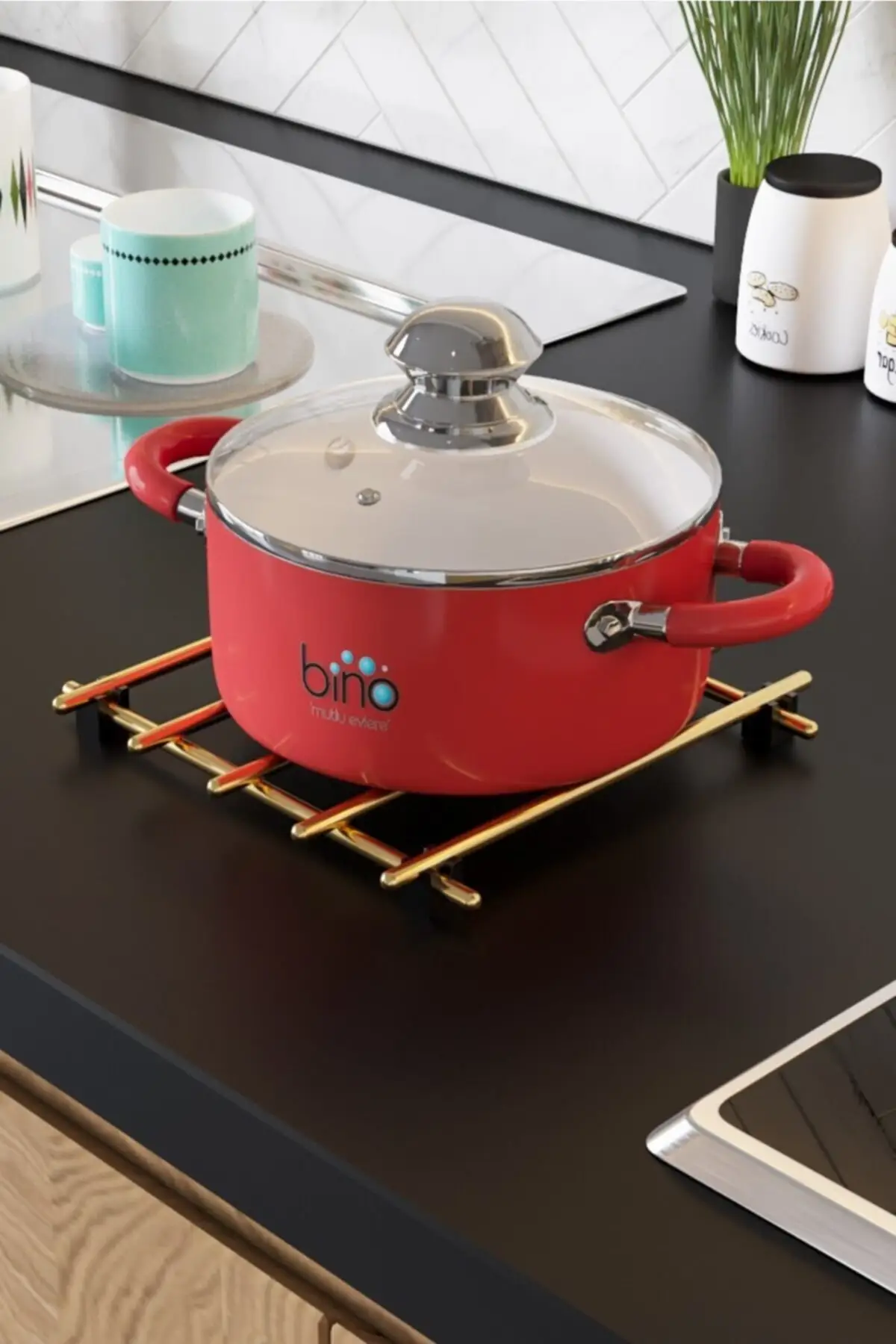 Bino Trivet, Underlay, Protection Stand, Fireproof, Stainless Full Steel BinoGold14