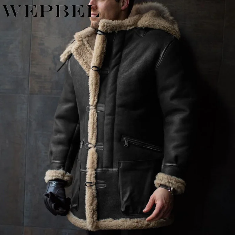 WEPBEL Men Winter Warm Fur Parka Male Vintage Fashion Single Breasted Hooded Coat Zipper Pocket Thick Jacket Overcoat
WEPBEL Men Winter Warm Fur Parka Male Vintage Fashion Single Breasted Hooded Coat Zipper Pocket Thick Jacket Overcoat