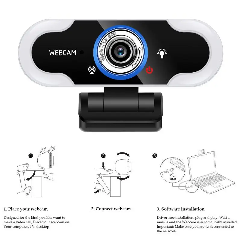 HD 1080P Webcam Mini Computer PC WebCamera With Microphone Rotatable Cameras For Live Broadcast Video Calling Conference Work
HD 1080P Webcam Mini Computer PC WebCamera With Microphone Rotatable Cameras For Live Broadcast Video Calling Conference Work