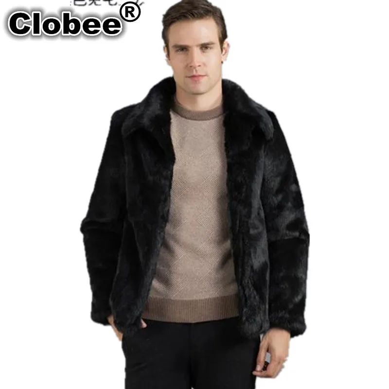 6XL 2019 верхняя одежда размера плюс мужские пальто из искусственного меха