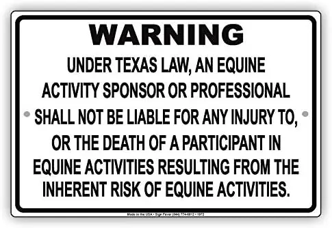 Under Texas Law Equine Activity Sponsor Or Professional Not Liable for Injury Or Death of Participant in Equine
Under Texas Law Equine Activity Sponsor Or Professional Not Liable for Injury Or Death of Participant in Equine