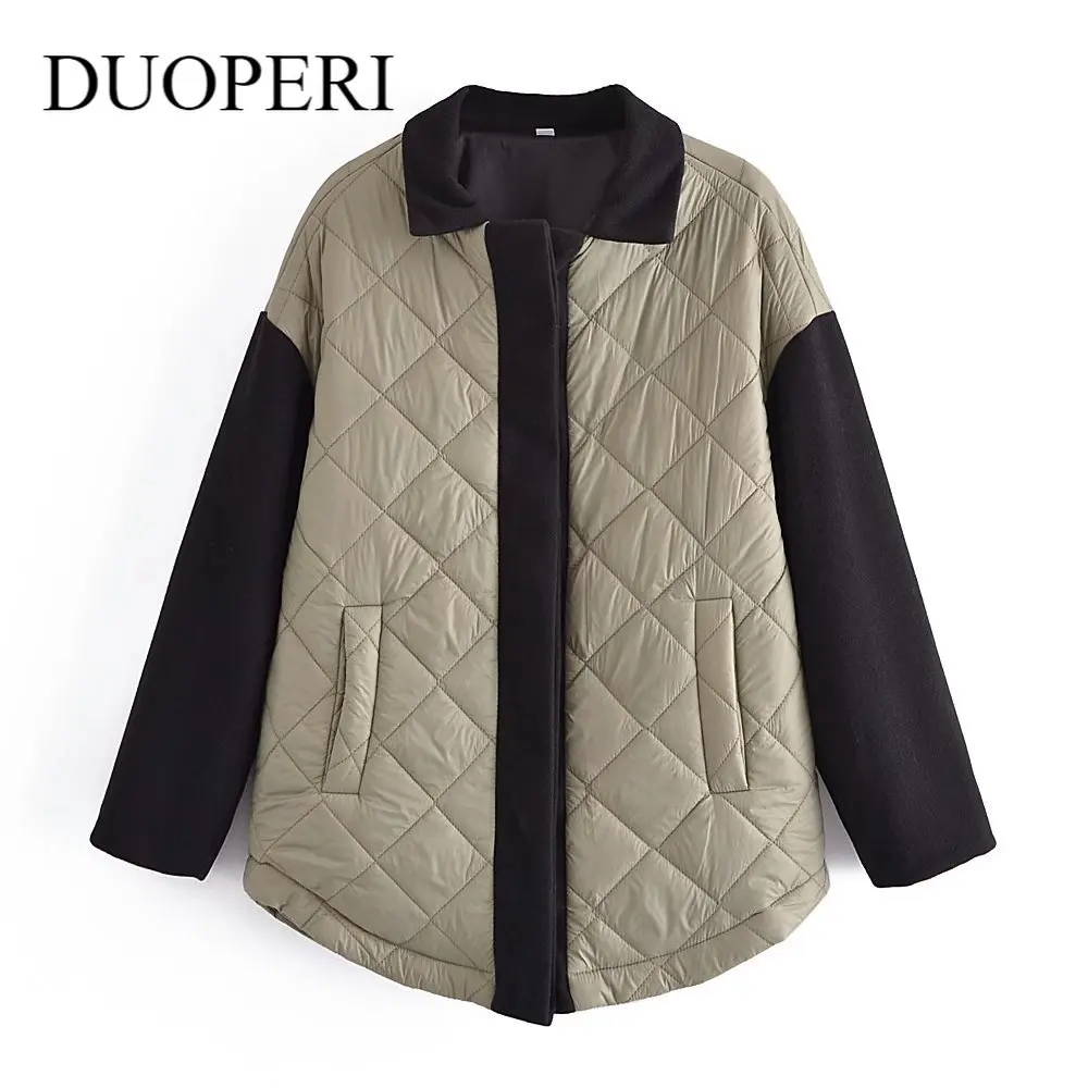 Куртка DUOPERI Женская однобортная с карманами, модный пиджак в стиле пэчворк, винтажная верхняя одежда с длинным рукавом и воротником с лацкан... 
Куртка DUOPERI Женская однобортная с карманами, модный пиджак в стиле пэчворк, винтажная верхняя одежда с длинным рукавом и воротником с лацкан...