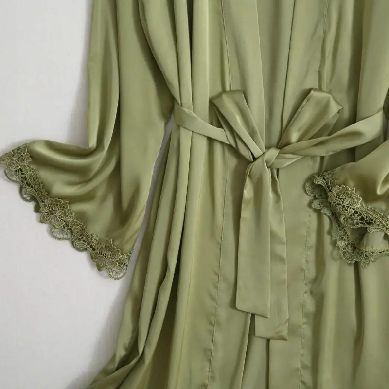 Women Sexy Sleepwear Pyjamas Lace Trim Kimono Robe Gown 5PCS Pajamas Suit Satin Ice Silk V-Neck Intimate Lingerie Loungewear
Women Sexy Sleepwear Pyjamas Lace Trim Kimono Robe Gown 5PCS Pajamas Suit Satin Ice Silk V-Neck Intimate Lingerie Loungewear