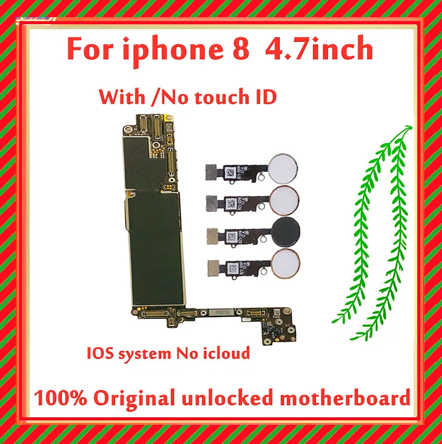 Free icloud mainboard for Iphone 8 Motherboard 64GB 256GB With Touch ID Original unlocked logic board with chips IOS System
Free icloud mainboard for Iphone 8 Motherboard 64GB 256GB With Touch ID Original unlocked logic board with chips IOS System